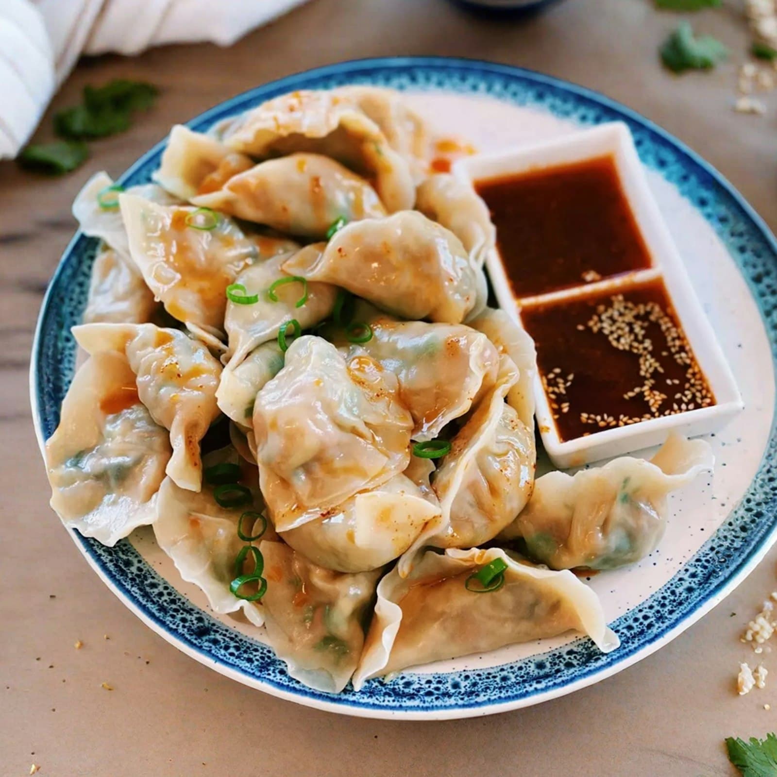 Celery and pork dumplings